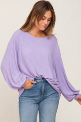 Lavender Ribbed Long Sleeve Top