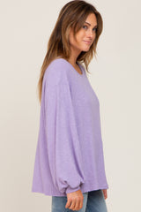 Lavender Ribbed Long Sleeve Top