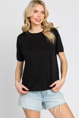 Black Basic Cropped T-Shirt