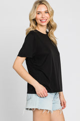 Black Basic Cropped T-Shirt