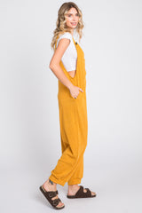 Yellow Front Pocket Knit Overalls
