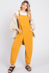 Yellow Front Pocket Knit Overalls