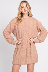 Camel Soft Knit Sweater Dress