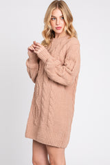 Camel Soft Knit Sweater Dress