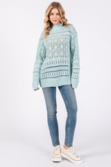 Light Blue Open Knit Sweater