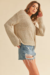 Oat Cable Knit Sweater
