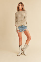Oat Cable Knit Sweater