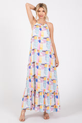 White Empire Ruffle Hem Midi Dress