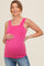 Fuchsia Ribbed Square Neck Maternity Tank Top