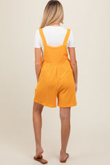 Orange Ribbed Maternity Romper