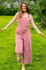 Dusty Burgundy Cropped Jumpsuit