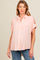 Blush Button Down Lace-Up Shoulder Maternity Top
