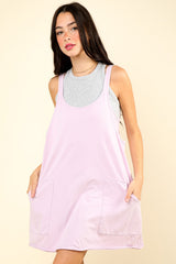 Lavender Comfy Knit Mini Dress with Shorts
