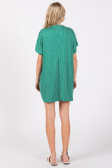 Green Striped Soft Knit Dress
