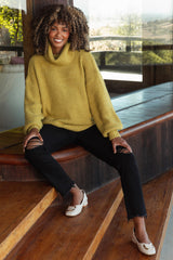 Black Cut Hem Open Knee Straight Leg Maternity Jeans