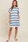 Blue Wide Stripe Knit Dress