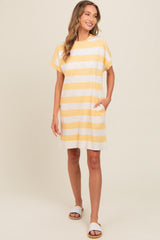 Yellow Wide Stripe Knit Dress