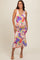 Multi-Color V-Neck Sleeveless Maternity Midi Dress