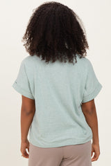 Light Olive Cuff Short Sleeve Top