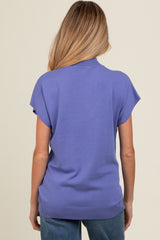 Periwinkle Mock Neck Knit Maternity Top