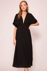 Black Airy Midi Dress