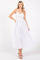 White Floral Crochet Contrast Midi Dress
