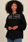 Black Embroidered Smocked Blouse