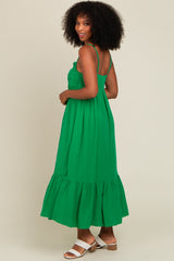 Green Smocked Maxi Dress