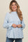Light Blue Lace Ruffled Neck Maternity Top