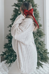 Beige Chunky Knit Dolman Maternity Cardigan