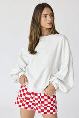 Ivory Oversized Balloon Sleeve Sweatshirt