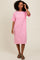 Light Pink Oversized Round Neck T-Shirt Dress