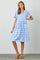 Blue Multi Gingham Button Front Dress