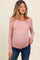 Mauve Lettuce Hem Maternity Henley
