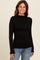 Black Mock Neck Long Sleeve Top