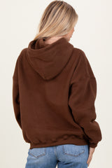 Brown Fleece Oversized Pullover Hoodie