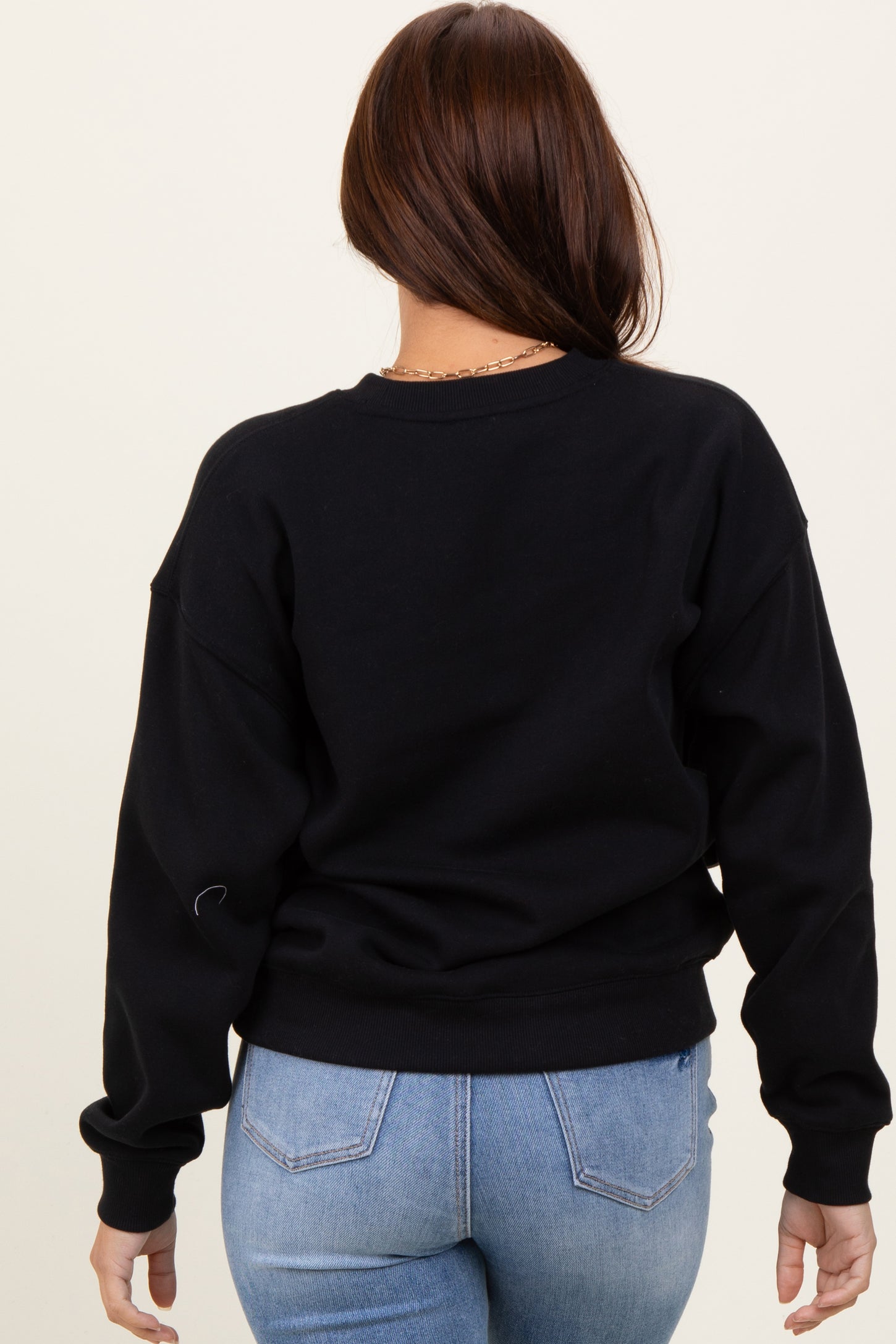 Black Fleece Crew Neck Relaxed Fit Sweatshirt