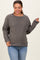 Charcoal Ribbed Brushed Knit Maternity Pullover Top