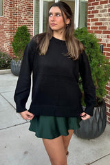 Black Soft Knit Basic Sweater