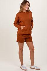 Rust Hoodie Shorts Set