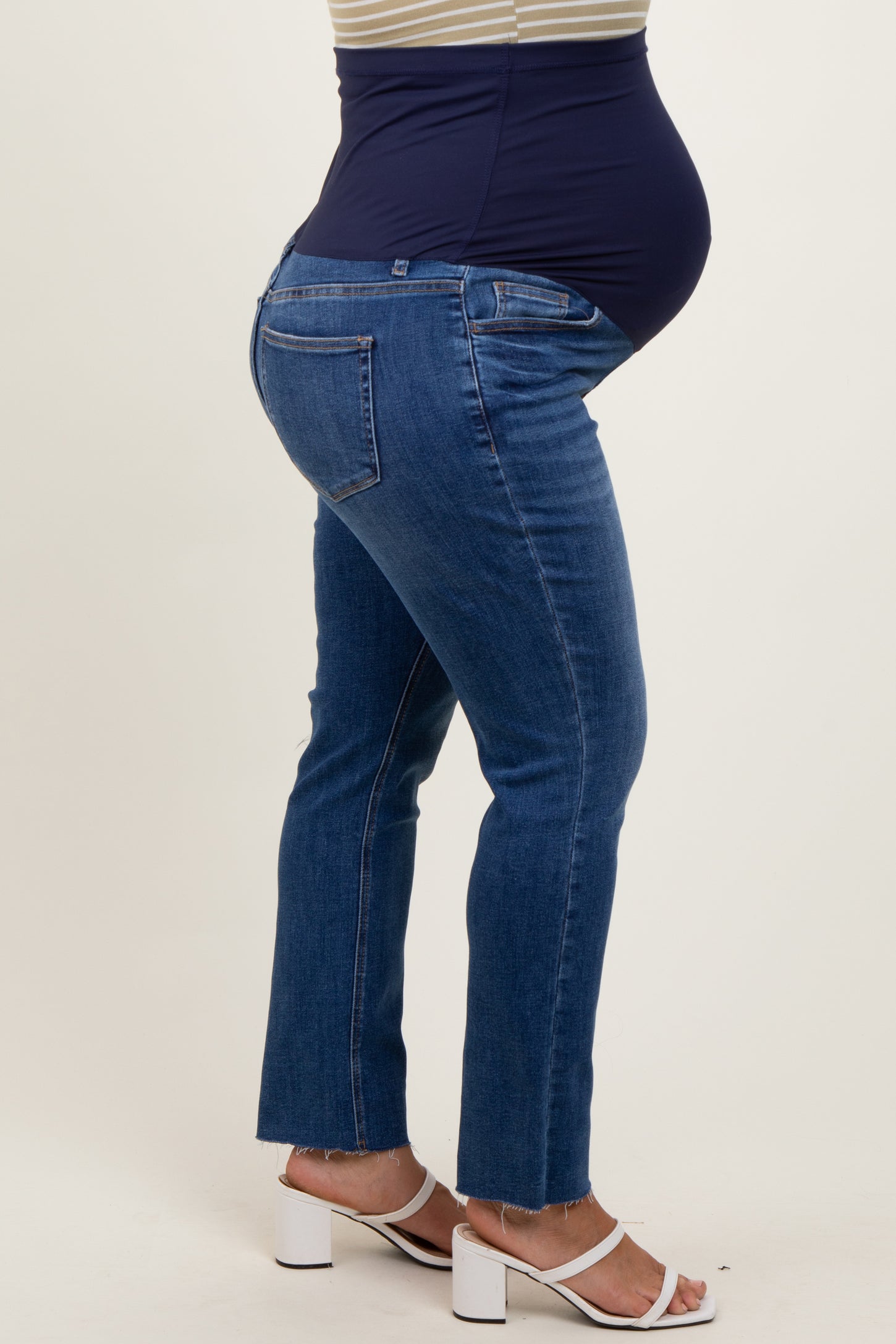 Blue Straight Leg Maternity Plus Jeans