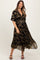 Black Metallic Floral Jacquard Overlay Maternity Maxi Dress