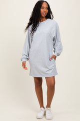 Heather Grey Ultra Soft Maternity Sweatshirt Dress
