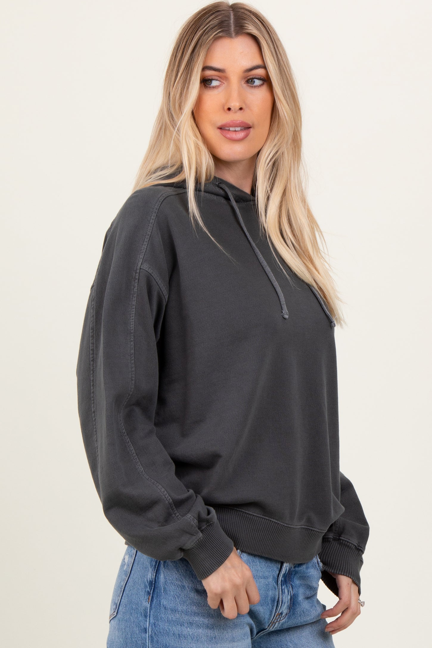 Black French Terry Hooded Sweatshirt