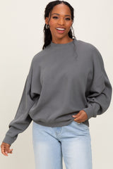 Charcoal Waffle Knit Pullover