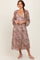 Cream Floral Deep V-Neck Tiered Maxi Dress