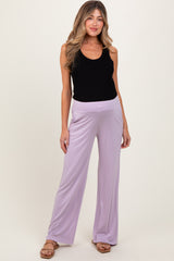 Lavender Basic Wide Leg Pocketed Maternity Pants