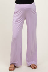 Lavender Basic Wide Leg Pocketed Maternity Pants