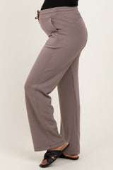 Mocha Straight Leg Drawstring Maternity Sweatpants