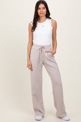 Cream Straight Leg Drawstring Sweatpants
